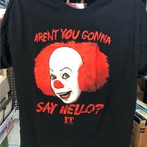 IT  Black T-Shirt with Red Clown Graphic Size XL